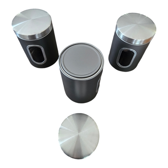 New in Box Jennimen 3 Piece Kitchen Cannister Stainless Steel Storage Set - Picture 5 of 5